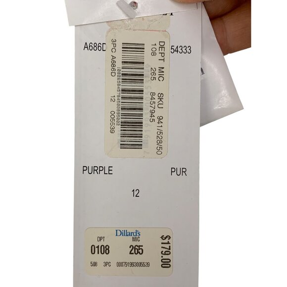 Travis Ayers Purple Two-Piece Pantsuit Size 12/14  RM10201 NWT Lined Blazer - Picture 4 of 16